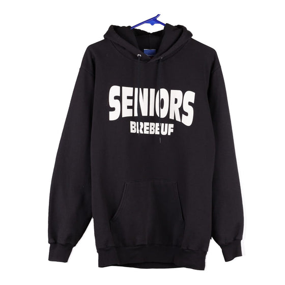 Seniors Brebeuf Champion Hoodie - Small Black Cotton Blend - Thrifted.com