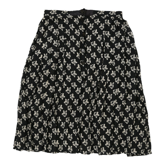 Fendi Floral Midi Skirt - 29W UK 10 Black & White Cotton