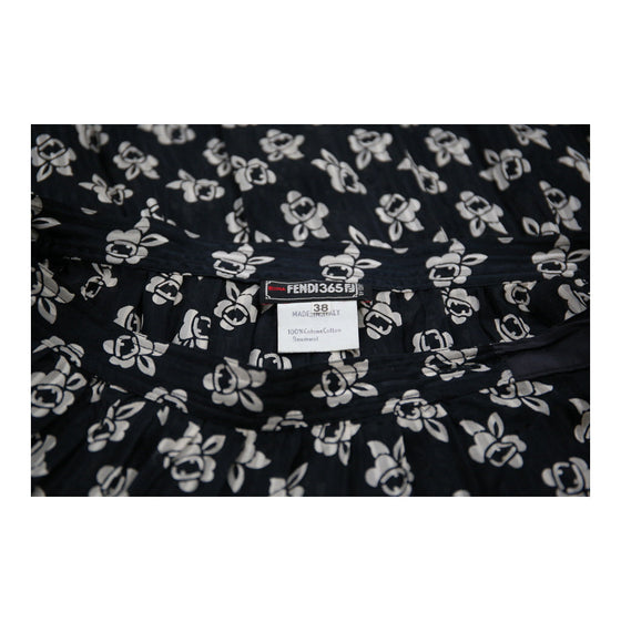 Fendi Floral Midi Skirt - 29W UK 10 Black & White Cotton