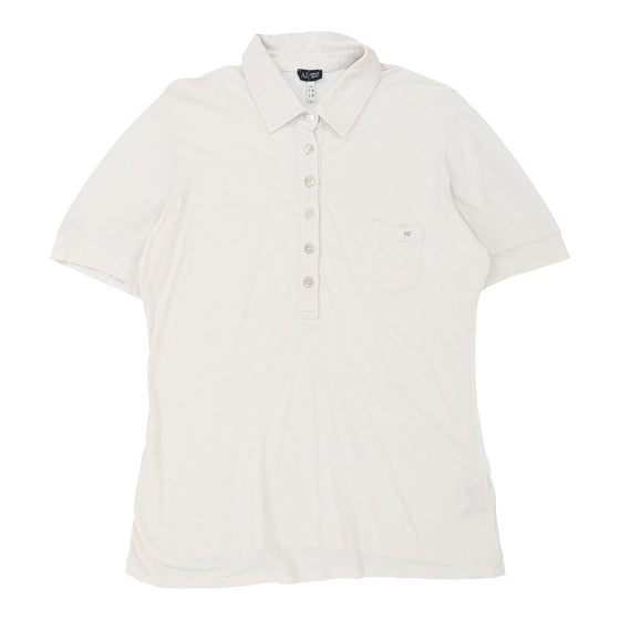 Armani Jeans Polo Shirt - XL White Viscose Blend