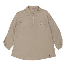  Napapijri Sheer Long Sleeve Polo Shirt - XL Beige Cotton Blend