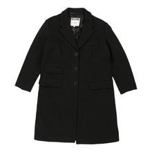  Moschino Jeans Trench Coat - Large Black Wool Blend