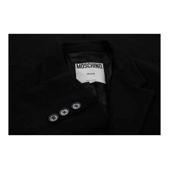 Moschino Jeans Trench Coat - Large Black Wool Blend