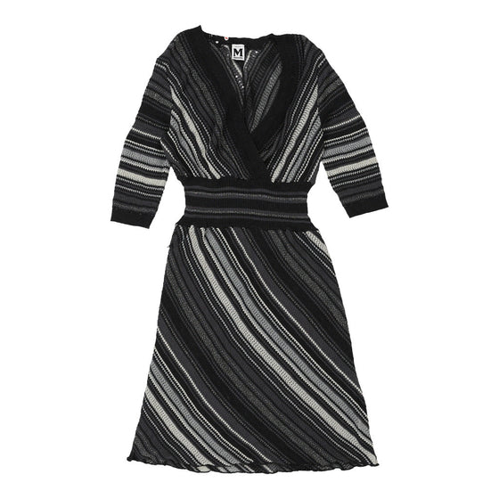 Missoni Striped Midi Dress - Small Grey Wool Blend