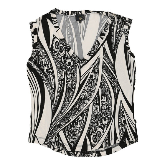 Just Cavalli V-neck Vest - XL Black & White Nylon