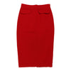 Krizia Midi Pencil Skirt - 32W UK 12 Red Wool