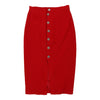 Krizia Midi Pencil Skirt - 32W UK 12 Red Wool