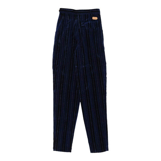 Les Copains Striped Trousers - 24W UK 4 Blue Cotton Blend