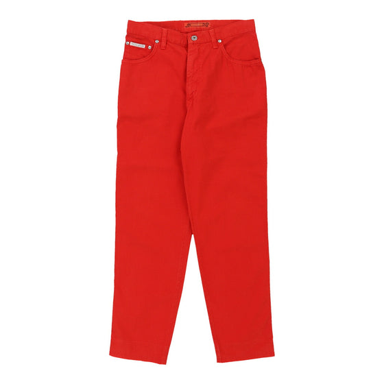 Krizia Trousers - 29W UK 10 Red Cotton