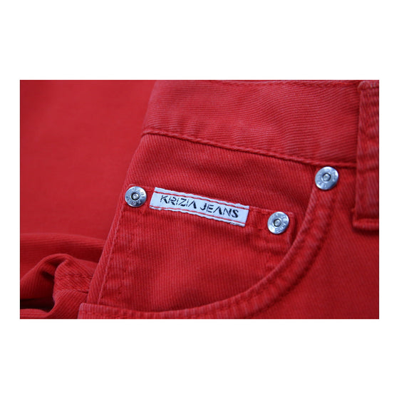 Krizia Trousers - 29W UK 10 Red Cotton