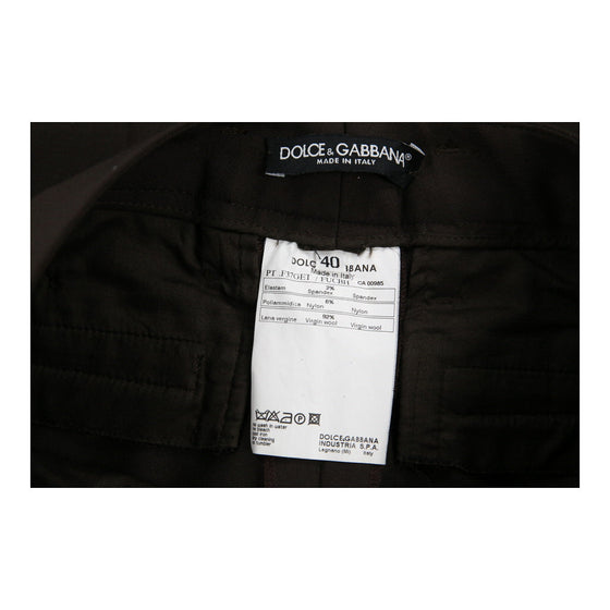 Dolce & Gabbana Trousers - 30W UK 8 Brown Wool Blend