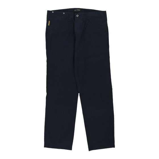 Armani Jeans Trousers - 33W UK 14 Blue Cotton