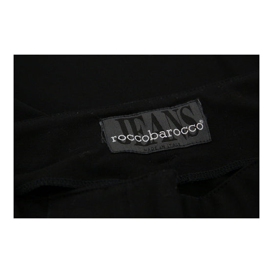 Roccobarocco Trousers - 28W UK 8 Black Polyester Blend