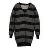 Armani Jeans Striped Jumper Dress - Small Grey Virgin Wool