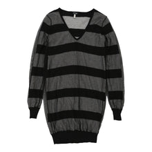  Armani Jeans Striped Jumper Dress - Small Grey Virgin Wool