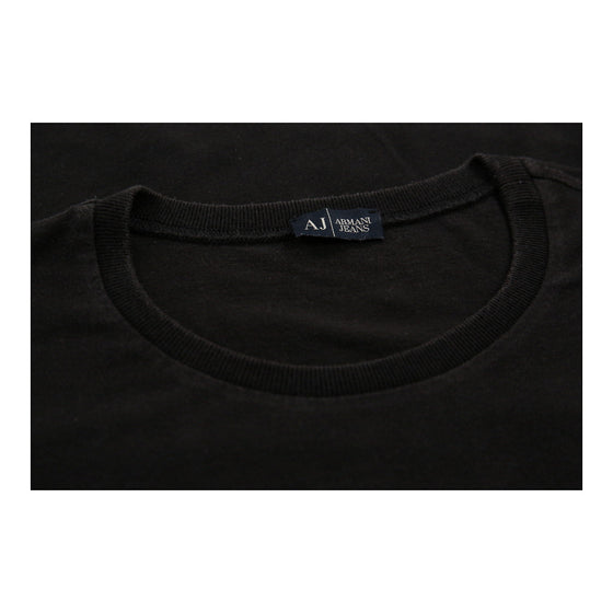 Armani Jeans Graphic T-Shirt - Large Black Cotton