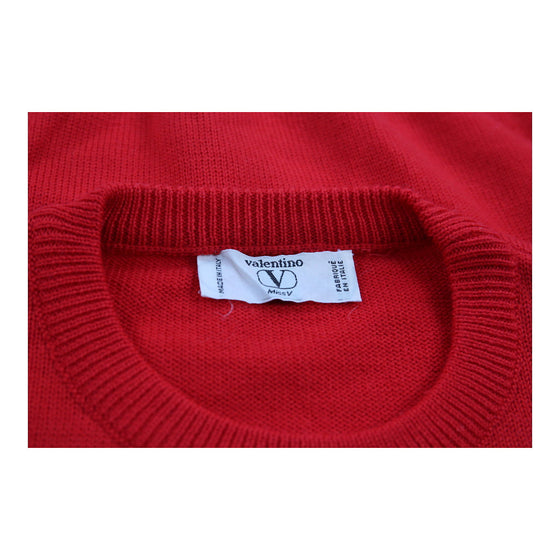 1980s Valentino Jumper - Medium Red Wool Blend