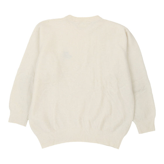 Iceberg Jc De Castelbajac Embroidered Jumper - Large Cream Wool