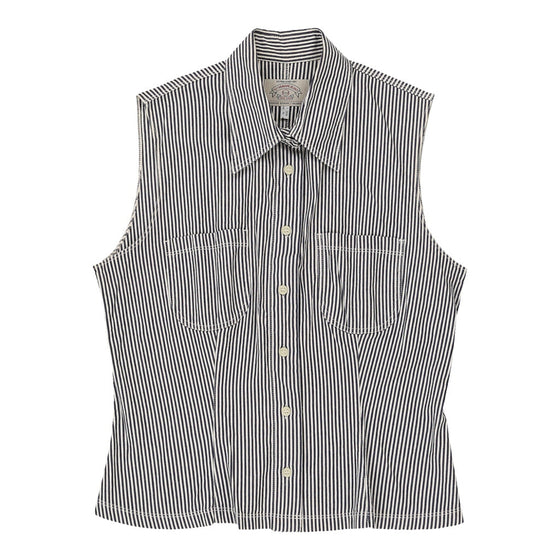 Armani Jeans Striped Shirt - Large Grey Cotton