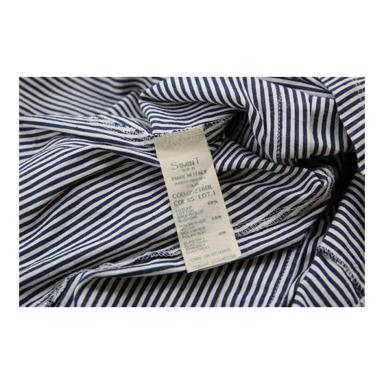 Armani Jeans Striped Shirt - Large Grey Cotton