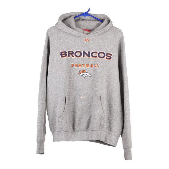 Denver Broncos Nfl NFL Hoodie - Small Grey Cotton Blend