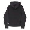 Reverse Weave Champion Spellout Hoodie - Medium Black Cotton Blend