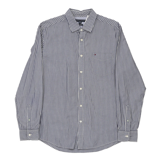 Tommy Hilfiger Striped Shirt - Large Blue Cotton