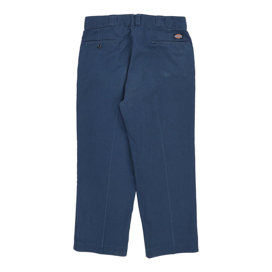 Dickies Trousers - 35W 28L Navy Cotton Blend - Thrifted.com