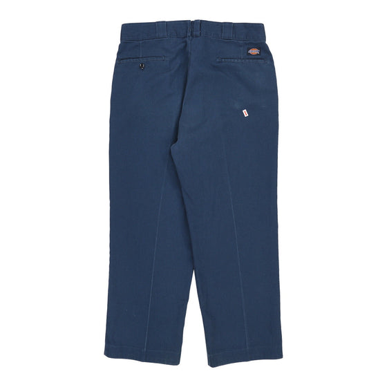 Dickies Trousers - 35W 28L Navy Cotton Blend - Thrifted.com