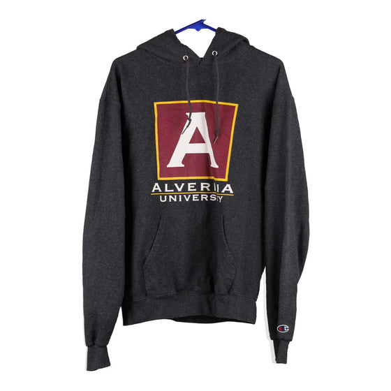 Alveria University Champion College Hoodie - Medium Grey Cotton Blend - Thrifted.com