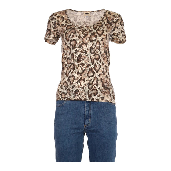 Dolce & Gabbana Animal print T-Shirt - Medium Brown Cotton Blend