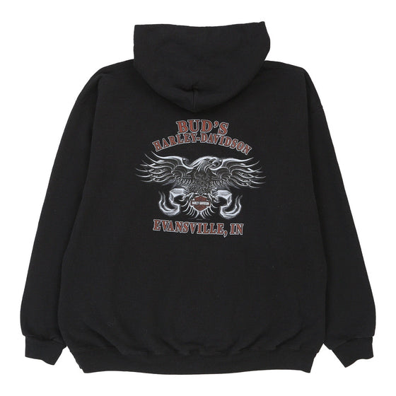 Vintage black Evansville IN Harley Davidson Hoodie - mens x-large