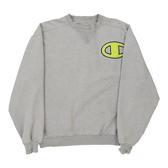 Big C Champion Sweatshirt Large Grey Cotton Blend