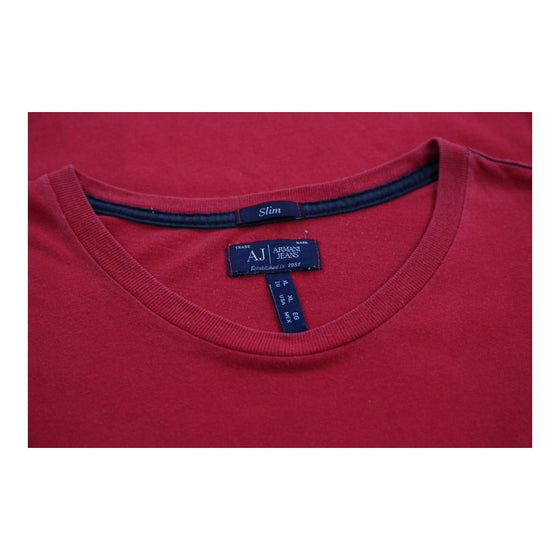 Vintage red Armani Jeans T-Shirt - mens x-large