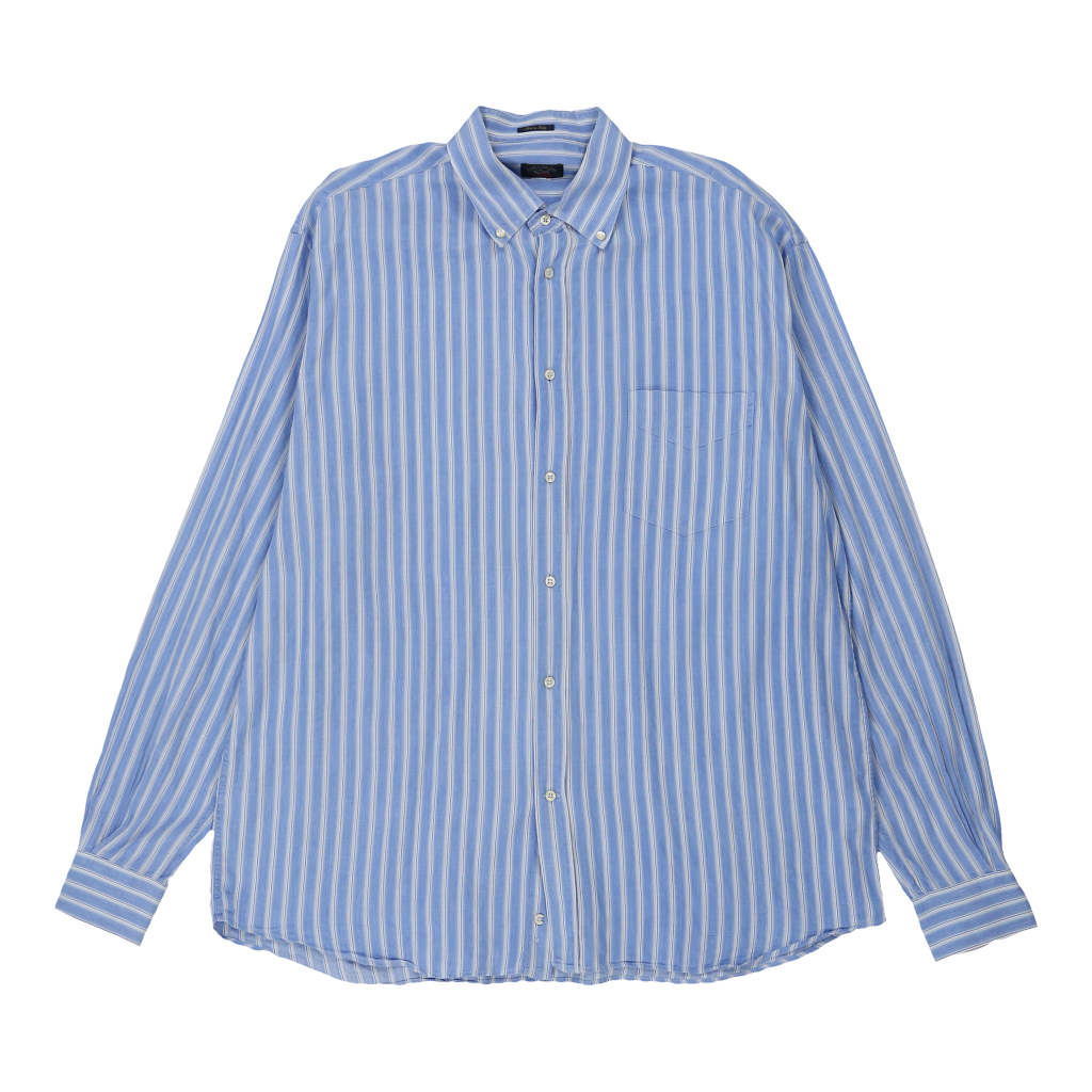 Paul & Shark Striped Shirt - 2XL Blue Cotton – Thrifted.com