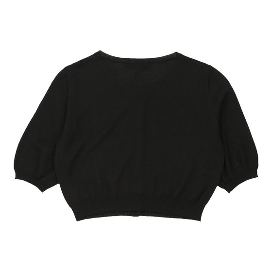 Love Moschino Cropped Cardigan - Small Black Cotton