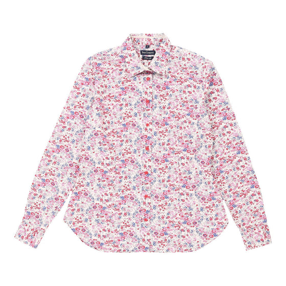 Best Company Floral Patterned Shirt - Large Pink Cotton