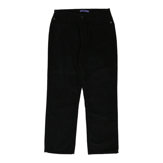 Les Copains Trousers - 34W UK 14 Black Cotton Blend