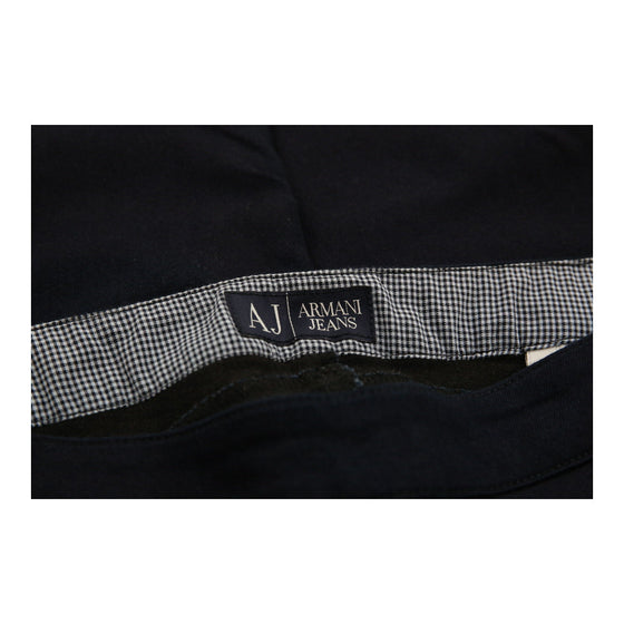 Armani Jeans Skinny Trousers - 32W UK 10 Navy Cotton