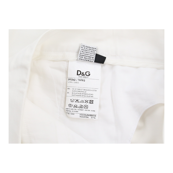 Dolce & Gabbana Trousers - 34W UK 12 White Cotton