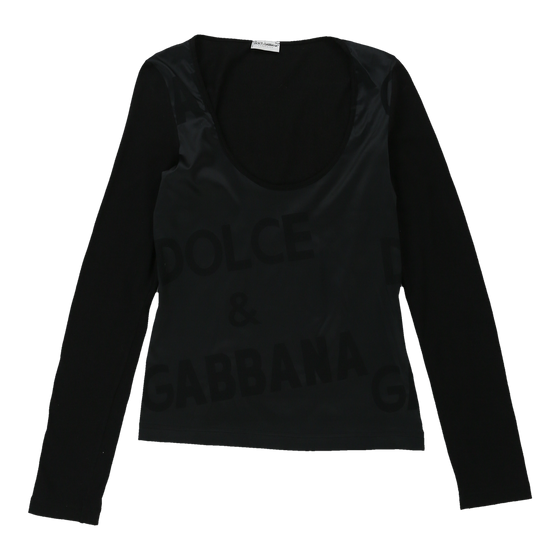 Dolce & Gabbana Long Sleeve Top - Medium Black Nylon Blend