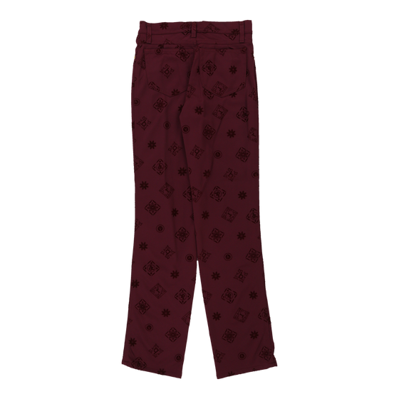 Roccobarocco Trousers - 28W UK 8 Burgundy Nylon