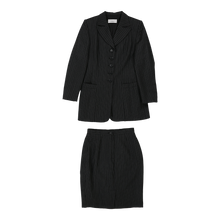  Roccobarocco Pinstripe Full Suit - Small Black Wool