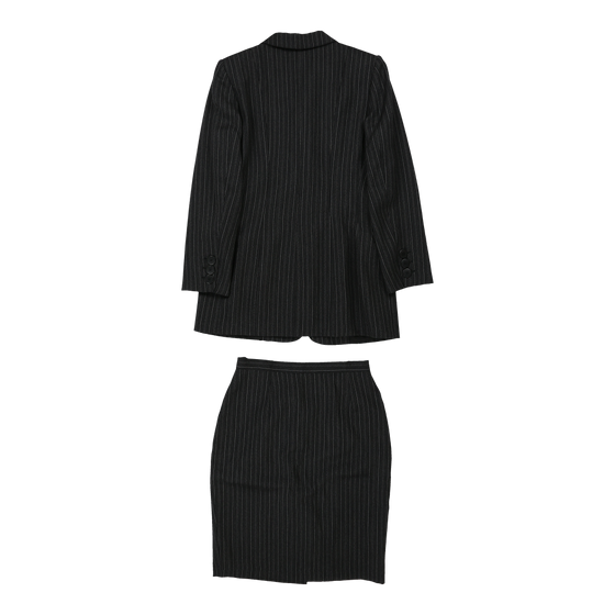 Roccobarocco Pinstripe Full Suit - Small Black Wool