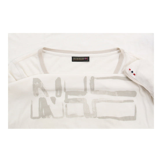 Napapijri Graphic T-Shirt - XL White Cotton