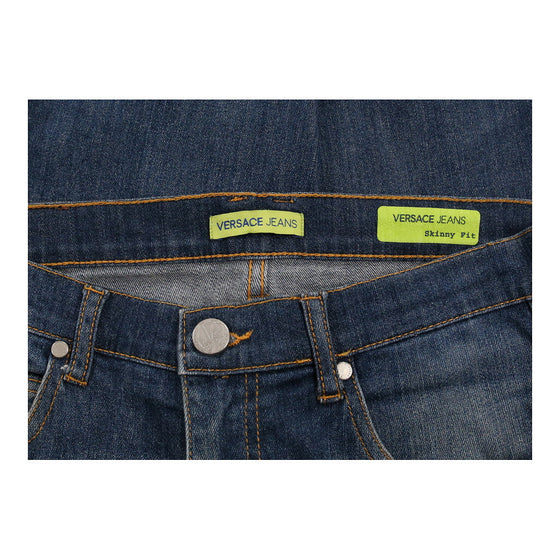 Versace Skinny Fit Jeans - 33W UK 14 Blue Cotton