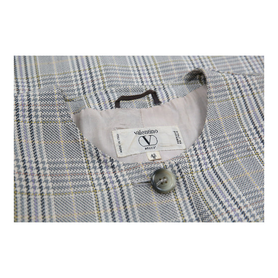 Valentino Checked Blazer - Small Grey Cashmere Blend