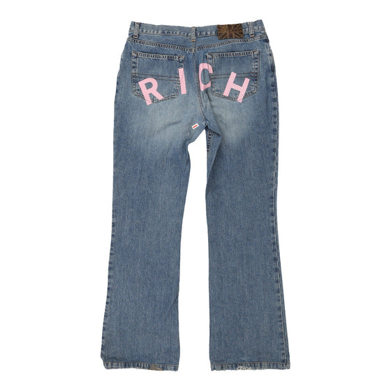 Richmond Spellout Jeans - 33W UK 12 Blue Cotton