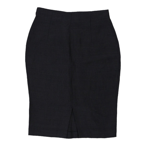 Les Copains Midi Skirt - 29W UK 10 Navy Linen Blend