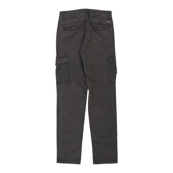 Napapijri Cargo Trousers - 30W UK 8 Grey Cotton